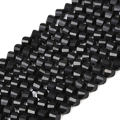 Natural Shungite Beads Strands G-P611-C35-01-1