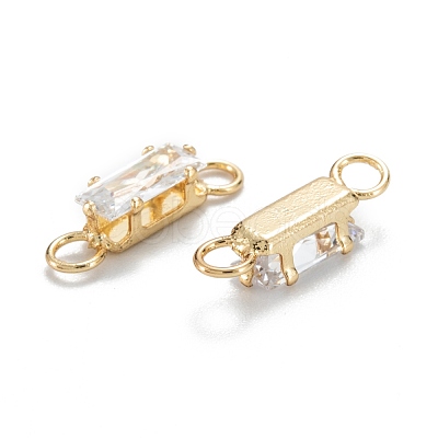 Brass Clear Cubic Zirconia Links Connectors ZIRC-G170-16G-1