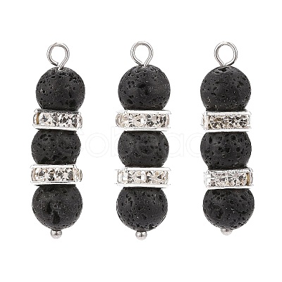 Natural Lava Rock Pendants PALLOY-JF01960-1