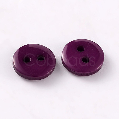 2-Hole Flat Round Resin Sewing Buttons for Costume Design BUTT-E119-24L-07-1