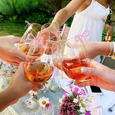 32Pcs 8 Styles Opaque Acrylic Wine Glass Cabochon OACR-SC0002-82B-1