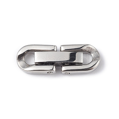 Non-Tarnish 304 Stainless Steel Fold Over Clasps X-STAS-G307-11A-P-1