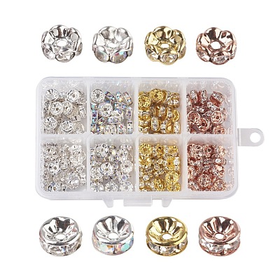 Brass Rhinestone Spacer Beads RB-JP0002-01-1