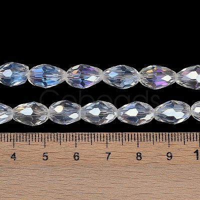 Transparent Electroplate Glass Beads Strands EGLA-N013-T10mm-B01-1