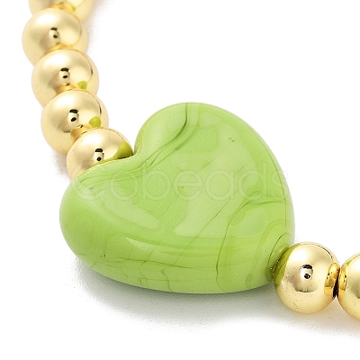 Handmade Lampwork Heart Bracelets BJEW-Q338-01A-1
