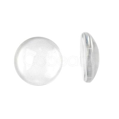 Transparent Glass Cabochons GGLA-R026-12mm-1