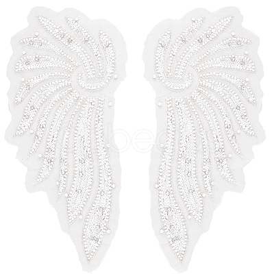 2Pcs 2 Styles Polyester Embroidery Sew on Appliques DIY-CY0001-02A-01-1