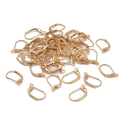 Brass Leverback Earring Findings X-KK-F824-007G-1