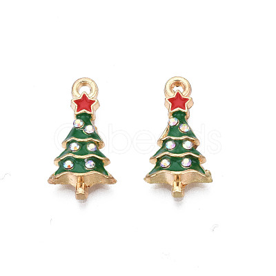 Rack Plating Alloy Enamel Pendants ENAM-N055-136A-1