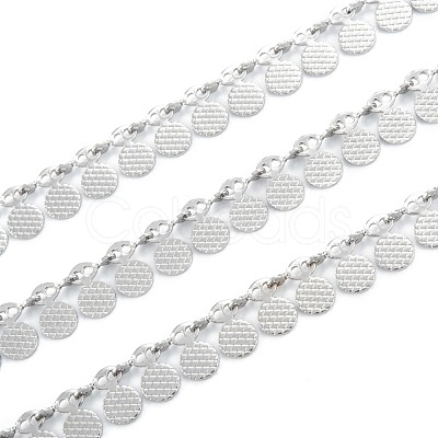 Tarnish Resistant Handmade 304 Stainless Steel Wafer Charms Chains CHS-M004-12P-1