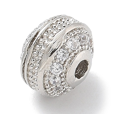 Rack Plating Brass Micro Pave Cubic Zirconia Beads KK-L224-032P-1