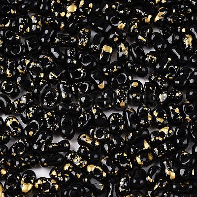 Picasso Spray Painted Glass Seed Beads SEED-T006-04-40-1