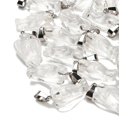 Synthetic Watermelon Stone Glass Pendants G-B127-10P-19-1