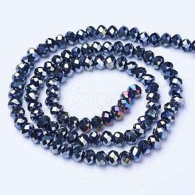 Electroplate Glass Beads Strands EGLA-A034-P2mm-B01-1