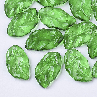 Transparent Spray Painted Glass Pendants LS-X-GLAA-T013-02-C05-1