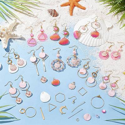 DIY Natural Shell Dangle Earring Making Kit DIY-SC0025-80-1
