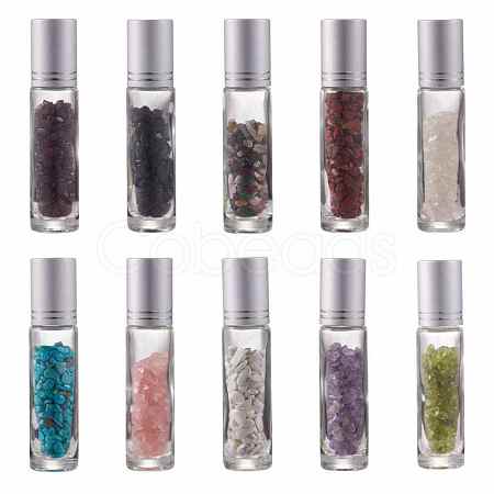 Gemstone Chip Bead Roller Ball Bottles AJEW-H101-01-1