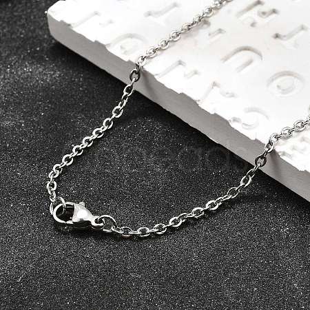 Non-Tarnish 304 Stainless Steel Cable Chain Necklace for Men Women X-STAS-L164A-01P-B-1