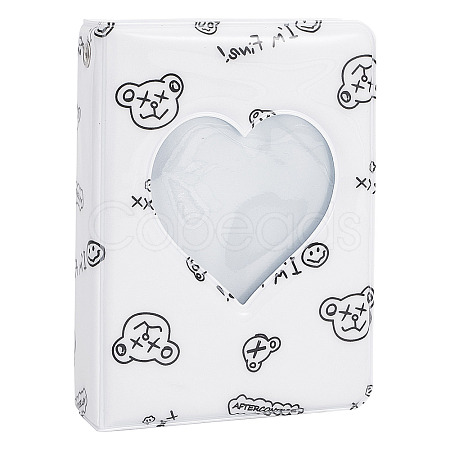 3 Inch PVC Mini Photo Album with Heart Window AJEW-WH0324-86B-1