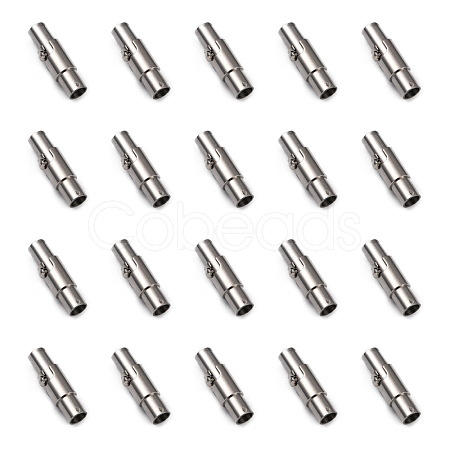 Tarnish Resistant 304 Stainless Steel Locking Tube Magnetic Clasps X-STAS-H019-5-1