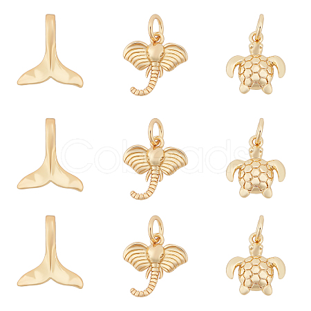 18Pcs 3 Style Brass Charms KK-CA0001-52G-1