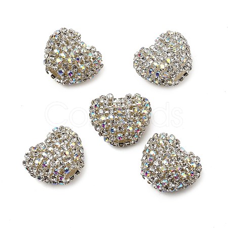 Sparkling Acrylic Heart Beads with Rhinestone Embellishment LS-OACR-NH0001-02A-07-1