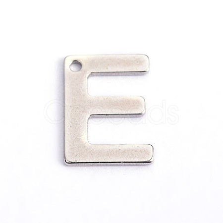 Tarnish Resistant 304 Stainless Steel Letter Charms STAS-O072-E-1