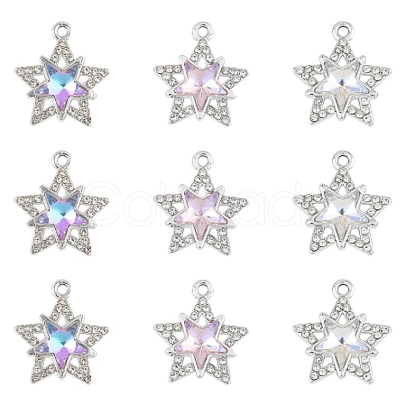 12Pcs 3 Colors Glass Pendants GLAA-YW0004-63B-1