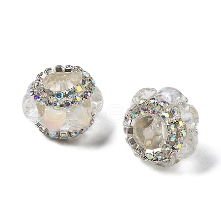 Acrylic Rhinestone Rondelle Beads OACR-S048-02J-1