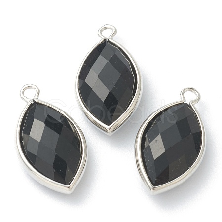 Natural Obsidian Pendants G-B009-01P-E-1