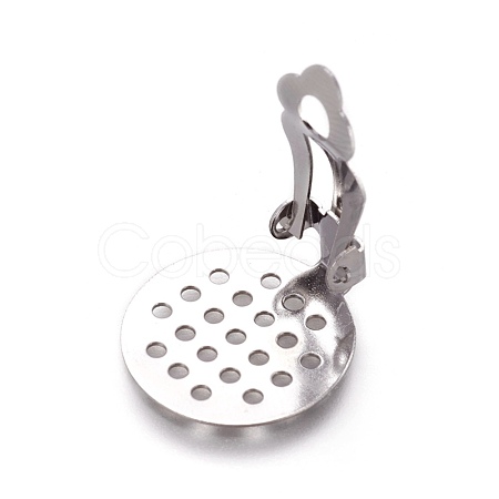 Tarnish Resistant Stainless Steel Clip-on Earring Findings X-STAS-L207-18P-1