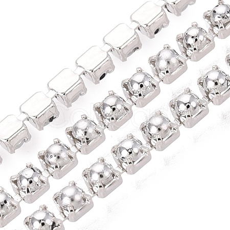 Iron & ABS Plastic Imitation Pearl Tennis Chains CH-Q006-01A-18-1