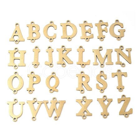 26Pcs 26 Styles 201 Stainless Steel Laser Cut Letter A~Z Links STAS-P428-16G-1