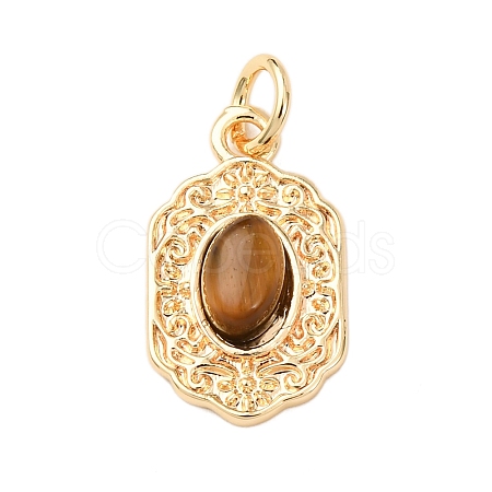 Natural Tiger Eye Pendants KK-A279-15G-1