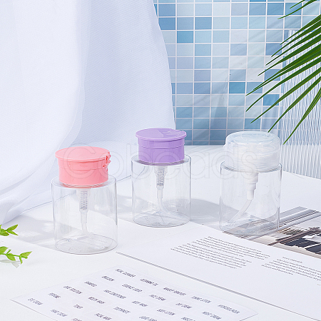 3Pcs 3 Colors Vacuum Lotion PETG Plastic Push Down Empty Lockable Pump Dispenser Bottle MRMJ-LP0001-48-1