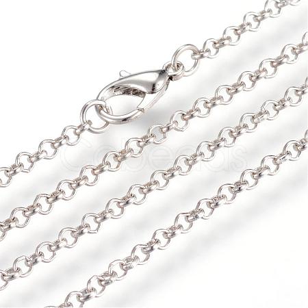 Iron Rolo Chains Necklace Making MAK-R017-45cm-P-1
