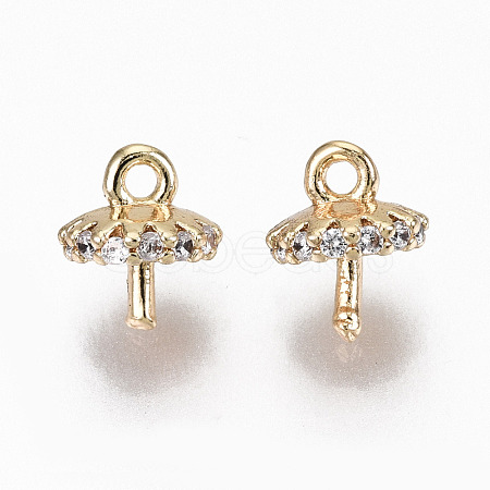 Brass Micro Pave Clear Cubic Zirconia Peg Bails Charms X-KK-N231-225-NF-1