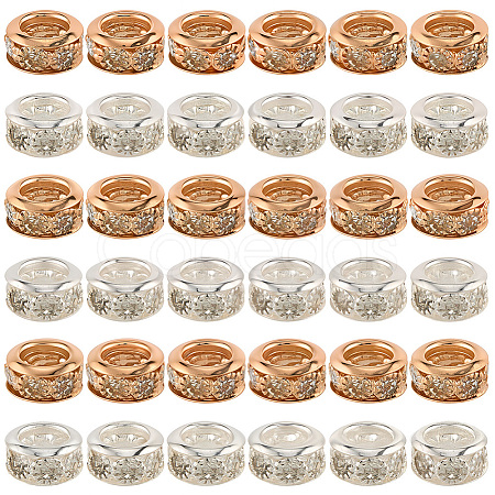 50Pcs 2 Colors Brass Rhinestone Beads KK-PA0001-04-1