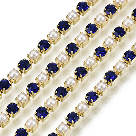 Brass Rhinestone Strass Chains CHC-N017-001A-A19-1