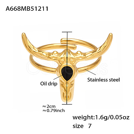 316L Surgical Stainless Steel Enamel Cuff Open Rings WG18EEE-02-1