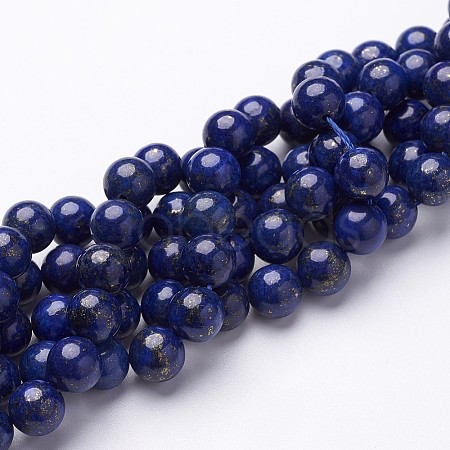 Dyed Grade A Natural Lapis Lazuli Beads Strands GSR8mmC123-1