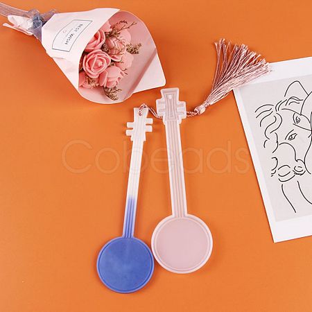 DIY Round Moon Lute Bookmark Silicone Molds DIY-F089-02-1