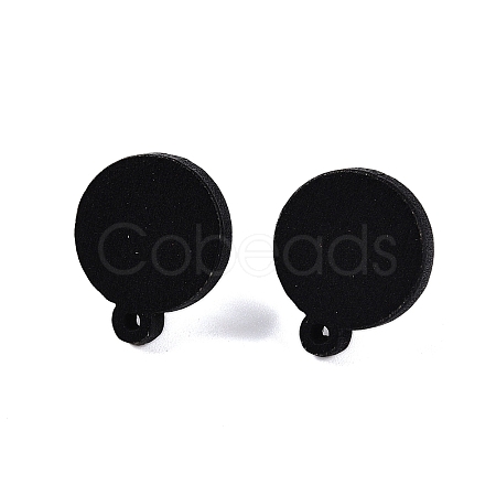 Poplar Wood Stud Earrings WOOD-N016-13B-1