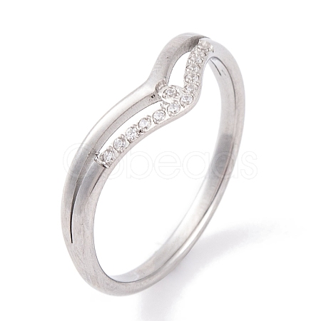 304 Stainless Steel Finger Ring for Women RJEW-C086-08-P-1