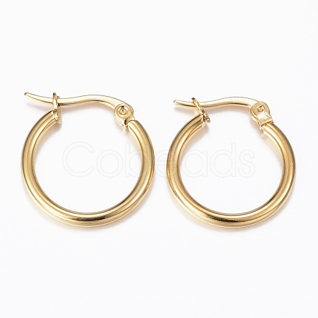304 Stainless Steel Hoop Earrings EJEW-H344-02G-1