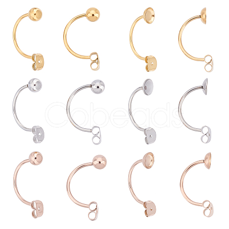 36Pcs 6 Style Ion Plating(IP) 304 Stainless Steel Ear Nut STAS-DC0004-75-1