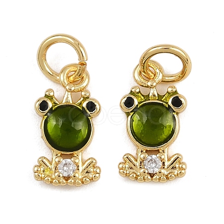 Brass Micro Pave Cubic Zirconia Pendants KK-A269-65G-1