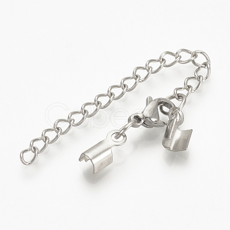 Tarnish Resistant 201 Stainless Steel Chain Extender STAS-S076-92-1