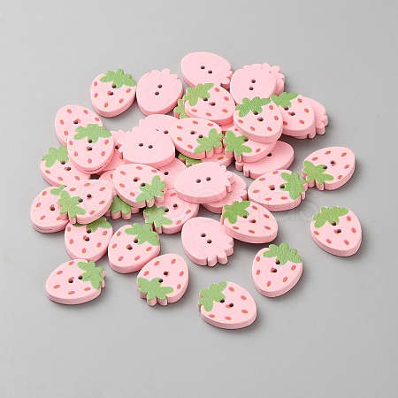 50Pcs 2-Hole Wood Buttons BUTT-WH20007-004-1