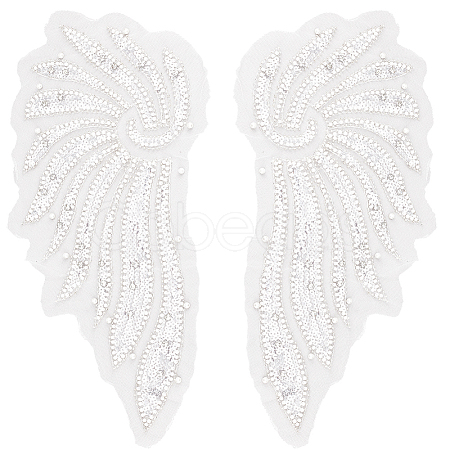 2Pcs 2 Styles Polyester Embroidery Sew on Appliques DIY-CY0001-02A-01-1